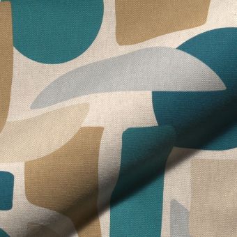 Figuras azules y beige