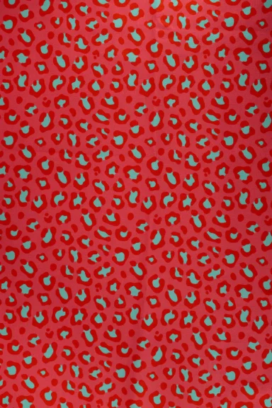 Leopardo rojo y fucsia