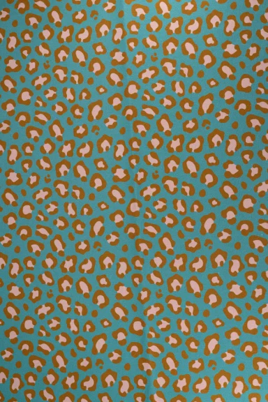 Leopardo verde oliva y turquesa