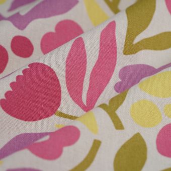 Flores tonos rosas, verdes y amarillos